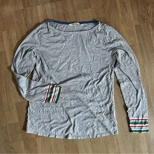 Boden Long Sleeve Top with Rainbow Cuffs